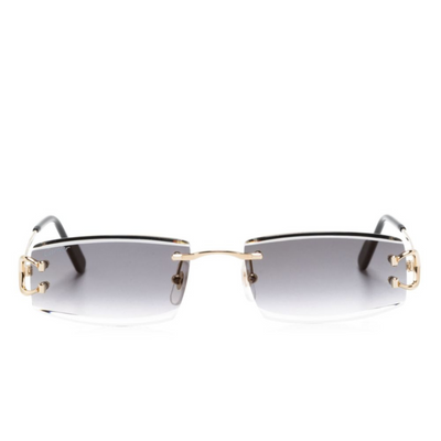 Cartier Eyewear Rimless Rectangle-Frame Luxury Sunglasses