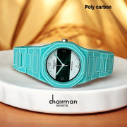 Chairman Geneve Arabic Dial Poly Carbon Sky Blue Luxury Watch