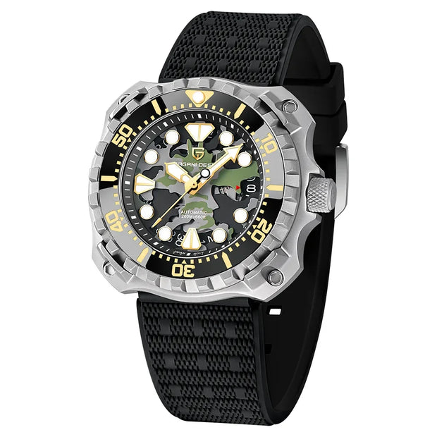 Pagani Design Military Men's Watch with Hollow Camouflage Dial Automatic 40.7mm | PD-YN009