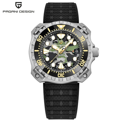 Pagani Design Military Men's Watch with Hollow Camouflage Dial Automatic 40.7mm | PD-YN009