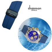 Arabic Blue Dial Blue Strap Chairman Geneve Unisex Watch