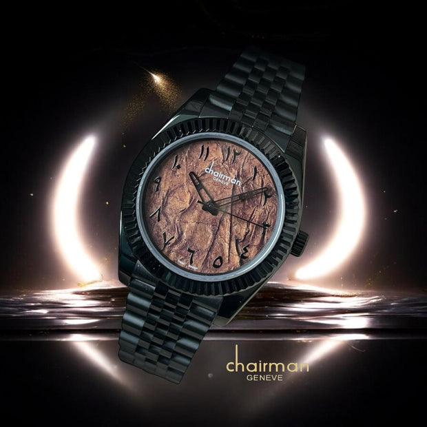 Chairman Geneve Arabic Brown Marble Dial Luxury  Watch