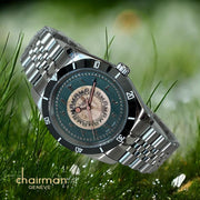 Chairman Geneve Arabic Multi Color Dial Silver Strap Luxury Watch