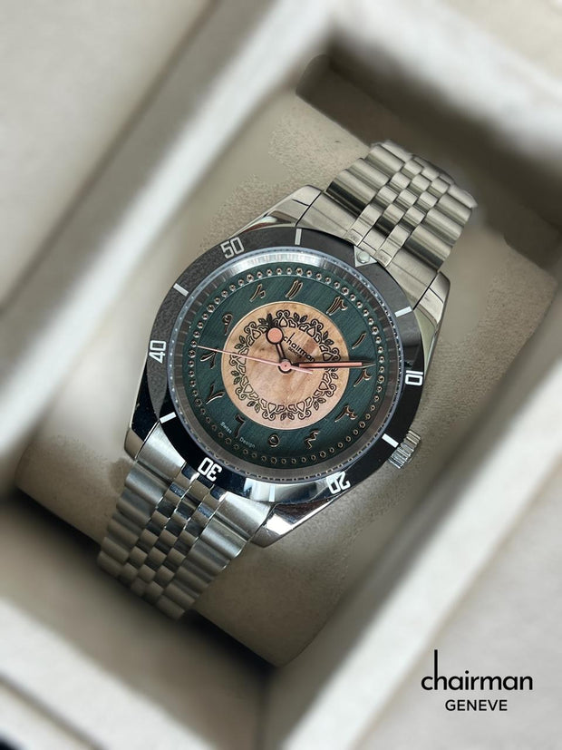 Chairman Geneve Arabic Multi Color Dial Silver Strap Luxury Watch