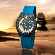 Chairman Geneve Green And Cream Dial Sky Blue Strap Unisex  Luxury Watch