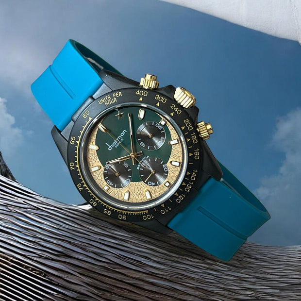 Chairman Geneve Green And Cream Dial Sky Blue Strap Unisex  Luxury Watch