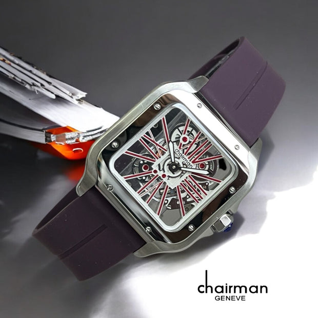 Chairman Geneve Mechanical Analog Purple Strap Luxury  Watch