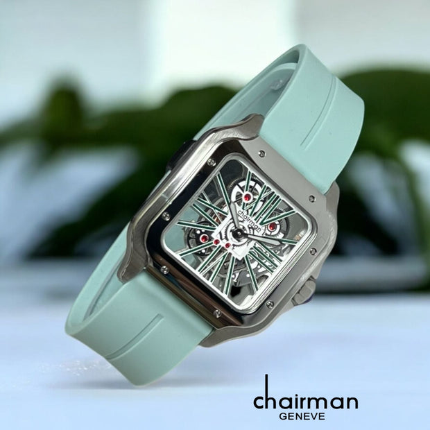 Chairman Geneve Mechanical Dial Baby Green Strap Luxury Watch