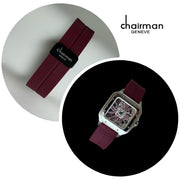 Chairman Geneve Mechanical Dial Maroon Strap Luxury Watch