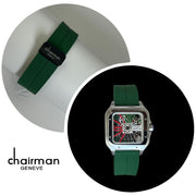 Chairman Geneve Mechanical Multi Color Dial Green Strap Luxury Watch