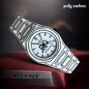 Poly Carbon Chairman Geneve White And Black Gents Watch