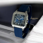 Roman Numeral Dated Blue Dial Blue Strap Special Edition Chairman Geneve Ladies Watch