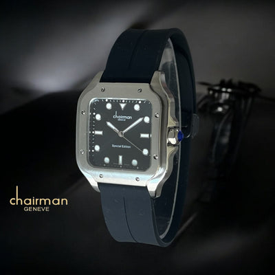 Special Edition Chairman Geneve Black Dial Black Strap Gents Watch