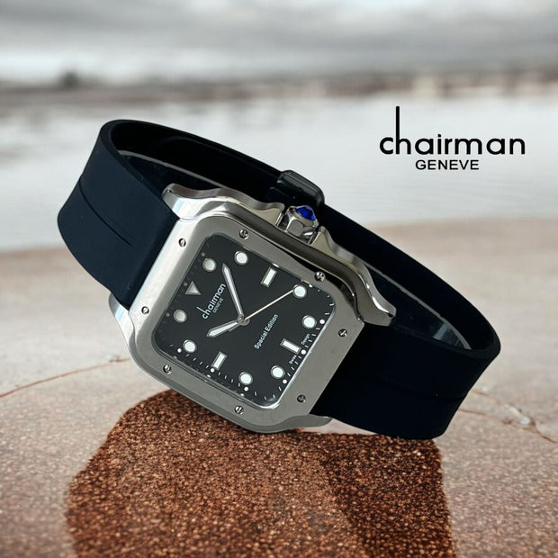 Special Edition Chairman Geneve Black Dial Black Strap Gents Watch