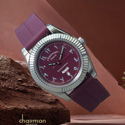 Special Edition Chairman Geneve Day And Dated Maroon Dial Maroon Strap Luxury Watch