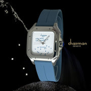 Swiss Design Chairman Geneve White Dial Blue Strap Luxury Watch