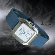 Swiss Design Chairman Geneve White Dial Blue Strap Luxury Watch