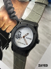 Zayed Men's Watch with Metal Case, Dial, and Gray Strap - Limited Edition