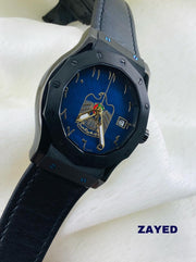 Zayed Men's Watch with Blue Metal Case and Blue Dial