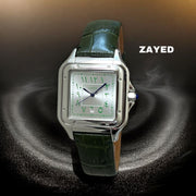 Zayed Dated Arabic Grey Dial Green Strap Gents Watch