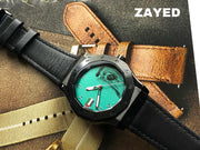 Zayed Men's Watch with Green Dial and UAE Flag