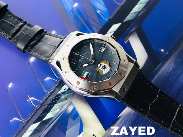 Zayed Men's Watch with Blue Metal Dial and Elegant Strap