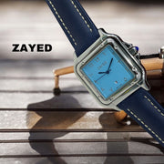 Zayed Swiss Made Dated Arabic Sky Blue Dial Blue Strap Luxury Watch